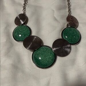 Elegant Green and Silver Necklace